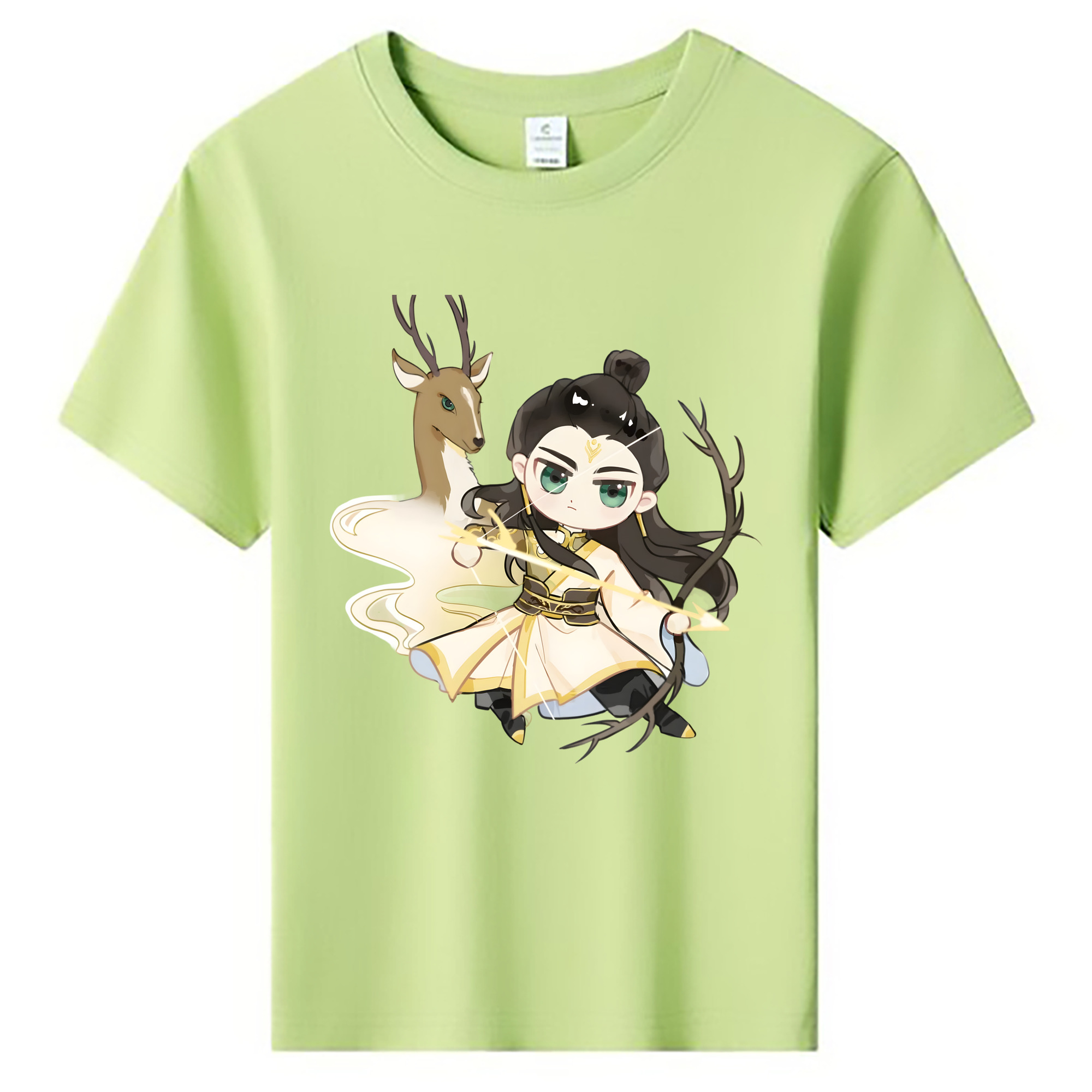 （画像用） Ne Zha 2 ナタ 魔童の大暴れ 綿100％キッズTシャツ（フロントプリント）